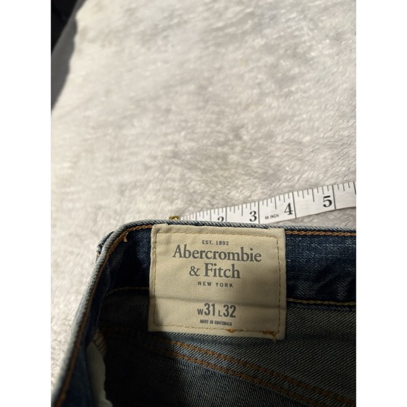 Abercrombie & Fitch Mens 31x32 Denim Jean Distressed Bootcut Straight Button Fly - Picture 7 of 10